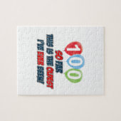 100th歳の誕生日のデザイン ジグソーパズル (横)