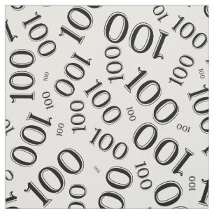 100th白黒分散させた数パターン ファブリック