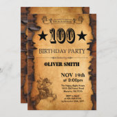 100th西部の誕生日の招待状 招待状 (正面/裏面)