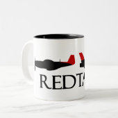 100th要撃飛行隊の"赤い尾"伝統のマグ ツートーンマグカップ (正面左)