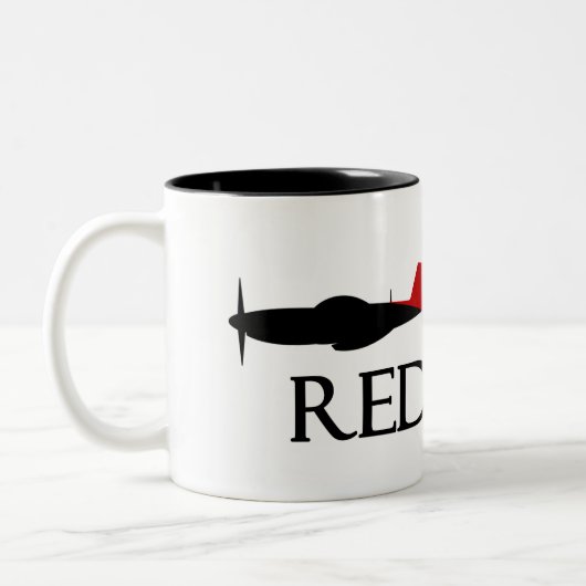 100th要撃飛行隊の"赤い尾"伝統のマグ ツートーンマグカップ (左)