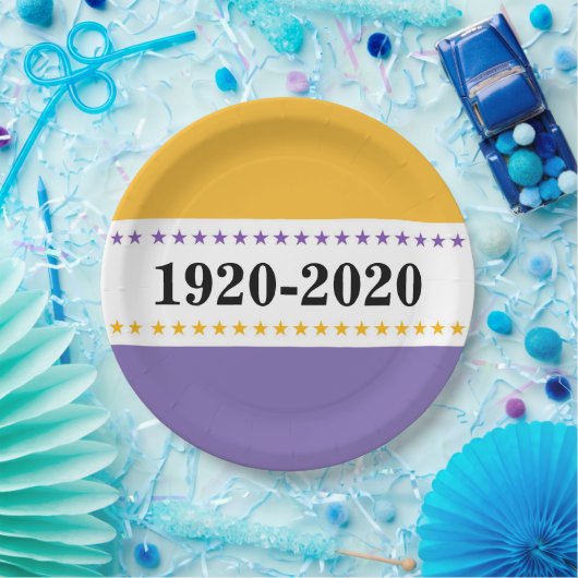 100th記念日の第19修正の勝利の旗の投票 ペーパープレート (パーティー)