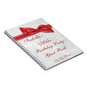 100th誕生会のダマスク織および弓 ノートブック (右側)