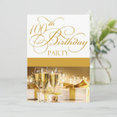 100th誕生会のパーソナライズな招待状 招待状 (スタンド正面)