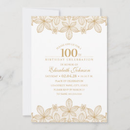 100th誕生会のユニークな金レース 招待状