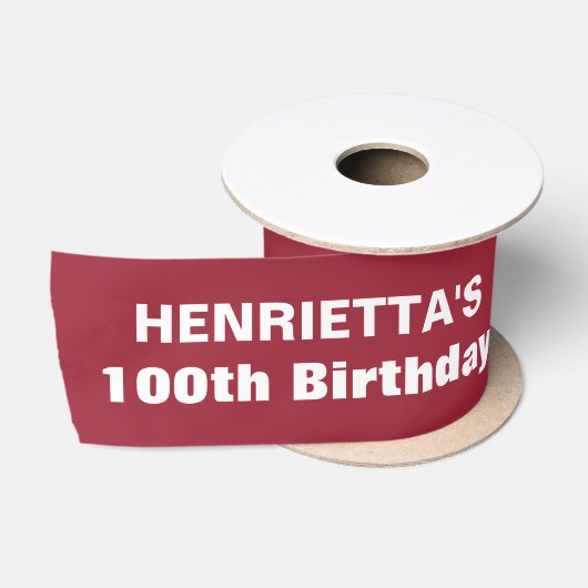 100th誕生日か年カスタムな色G11の赤 サテンリボン (リール)