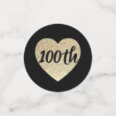 100th誕生日のテーブルの紙吹雪 コンフェッティ (スモール正面)