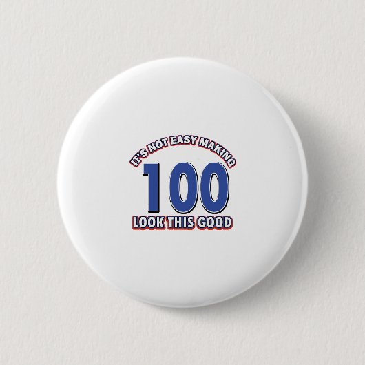 100th誕生日のデザイン 缶バッジ (正面)