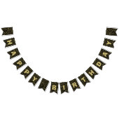 100th誕生日のハッピーバースデーのはっきりしたな金ゴールドおよび黒 バンティングフラッグ (全)