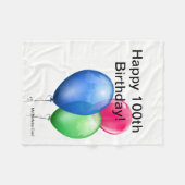 100th誕生日のフリースブランケットカード フリースブランケット (正面(横))