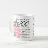 100th誕生日の白11のozのクラシックで白いマグ コーヒーマグカップ (正面左)