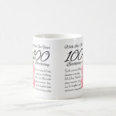 100th誕生日の白11のozのクラシックで白いマグ コーヒーマグカップ (中央)
