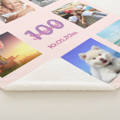 100th誕生日の背景バラ金ゴールド写真コラージュ名 シェルパブランケット (3/4)