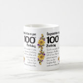 100th誕生日の黄色バラおよび蝶ギフトのマグ、 コーヒーマグカップ (中央)