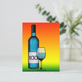 100th誕生日ハーフトーンワインボトル&グラス ポストカード (スタンド正面)