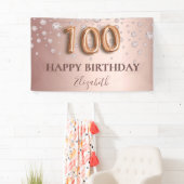 100th誕生日バラ金ゴールドダイヤモンドのバルーンスクリプト 横断幕 (インサイチュ)