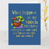 100th誕生日パーティギフト。私の100に何が起こるか カード (黄色い花)