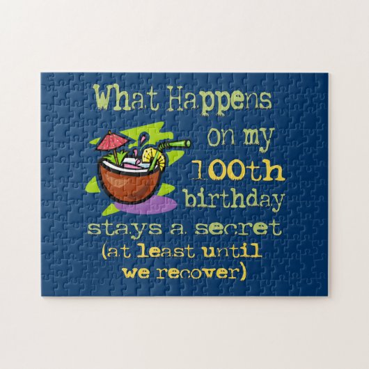 100th誕生日パーティギフト。私の100に何が起こるか ジグソーパズル (横)
