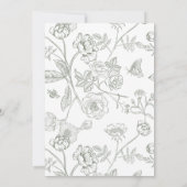 100th誕生日パーティセージグリーンビクトリアンフローラ 招待状 (裏面)