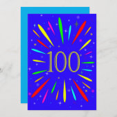 100th誕生日パーティーの招待状の爆発 招待状 (正面/裏面)