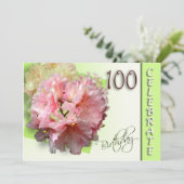 100th誕生日パーティーの招待状 – Rhododendron 招待状 (スタンド正面)