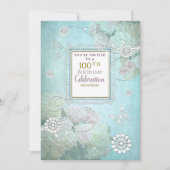 100th誕生日パーティーの招待，パステルエレガントズ 招待状 (正面)