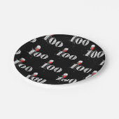 100th誕生日パーティーの風船の黒 ペーパープレート (アングル)