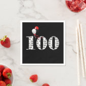 100th誕生日パーティーの風船 スタンダードカクテルナプキン (インサイチュ)