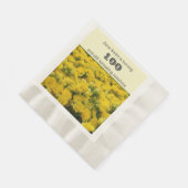 100th誕生日パーティーイエローフラワーズお祝い 縁ありランチョンナプキン (角)