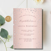 100th誕生日パーティーバラ金ゴールドダイヤモンド振りかける 招待状