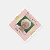 100th誕生日パーティーバラ金ゴールドフォトナプキンス スタンダードカクテルナプキン (角)