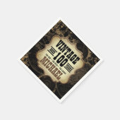 100th誕生日パーティーヴィンテージテーマ名前をカスタムする スタンダードカクテルナプキン (角)