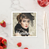 100th誕生日パーティー写真スクリプト女性 スタンダードカクテルナプキン (インサイチュ)