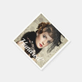 100th誕生日パーティー写真スクリプト女性 スタンダードカクテルナプキン (角)