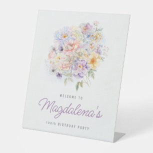 100th誕生日パーティー春花花花花束歓迎 台座サイン