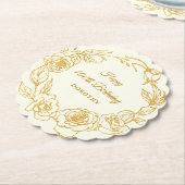 100th誕生日パーティー金ゴールドバラアイボリーホワイト ペーパーコースター (アングル)