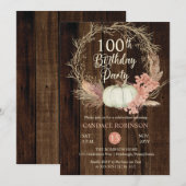 100th誕生日パーティー – パンプキ素朴ンパンパリース 招待状 (正面/裏面)