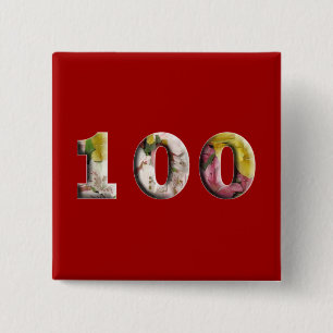 100th誕生日ボタン100年のマイル標石 缶バッジ