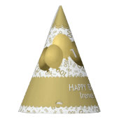 100th誕生日数パターン金ゴールドか白の帆立貝 パーティーハット (左)