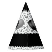 100th誕生日数パターン黒いまたは白の帆立貝 パーティーハット (裏面)