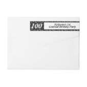 100th誕生日数パターン黒の差出人住所 ラップアラウンドラベル (裏面)
