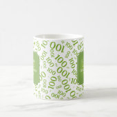 100th誕生日緑数パターン百歳 コーヒーマグカップ (中央)