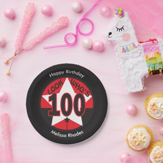 100th誕生日100歳は|のだれであるか見て下さい ペーパープレート (パーティー)