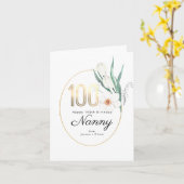 100th誕生日|の花のバースデー・カード カード (黄色い花)