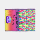 100th誕生日-カスタムなラップのフリースブランケット フリースブランケット (正面(横))