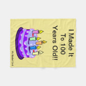 100th誕生日-フリースブランケット-小さいカード フリースブランケット (正面(横))