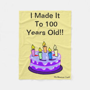 100th誕生日-フリースブランケット-小さいカード フリースブランケット