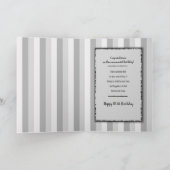 100th誕生日、3層の黒くか白いパターンケーキ カード (内部)