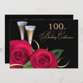 100th誕生祝いのカスタムの招待状 招待状 (正面/裏面)
