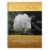 100th誕生祝いのシャクヤクのカスタムな来客名簿 ノートブック (正面)